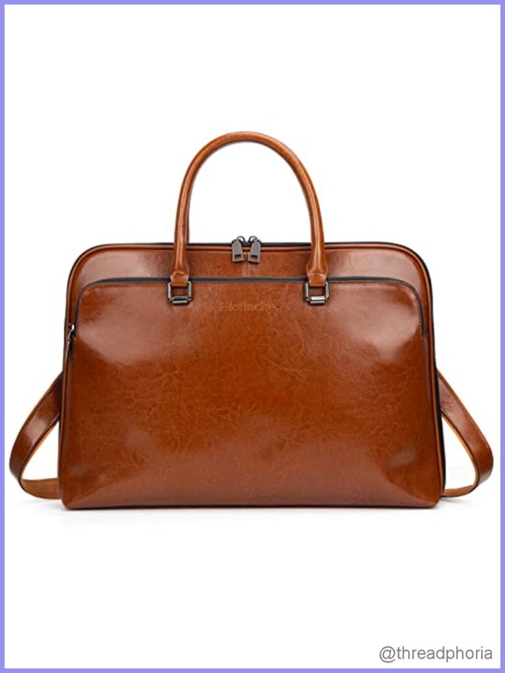 Genuine Leather Laptop Messenger Bag Briefcase 15.6 inch Work Satchel
